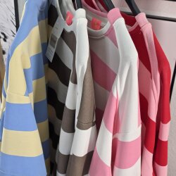 Sweatshirt mit Blockstreifen- One Size