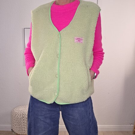 Oversized Teddy Weste Dima- One Size