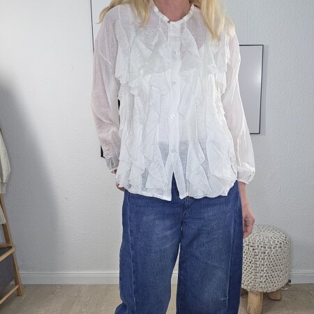 Bluse Flounce- One Size Hellbeige