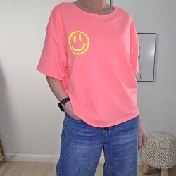 Halbarm Frottee Shirt Smile- One Size