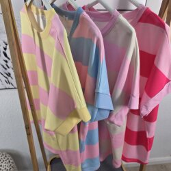 Oversized Shirt Block Stripe- One Size