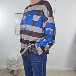 Sweatshirt Streifen und Print- One Size