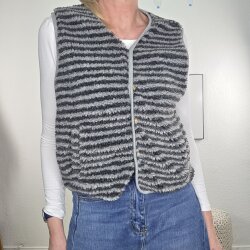Teddy Weste mit Streifen- One Size