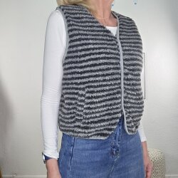Teddy Weste mit Streifen- One Size