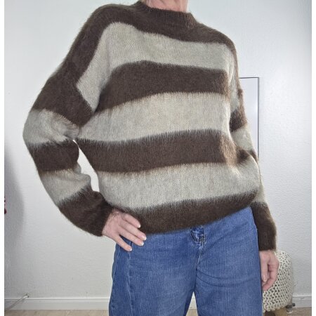 Mohair Blockstreifen Pullover- One Size