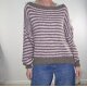 Streifen Pullover mit U-Boot Ausschnitt- One Size