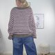 Streifen Pullover mit U-Boot Ausschnitt- One Size