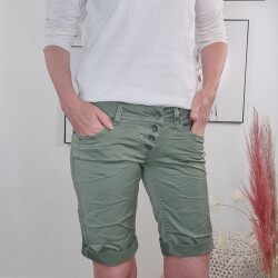 Buena Vista Damen Stretch Jeans Shorts Bermuda Krempelhose Malibu khaki XS