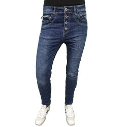 Karostar Denim Stretch Baggy-Boyfriend-Jeans boyfriend 4 Knöpfe offene Knopfleiste weitere Farben