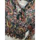 Schluppen Bluse Paisley Muser Rüschen Bluse schwarz one size