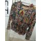 Schluppen Bluse Paisley Muser Rüschen Bluse schwarz one size