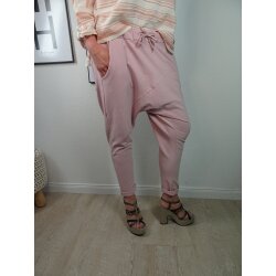 Italy Damen Harems Hose |Freizeit Jogg Pants mit tiefen Schritt | Aladin Sweat mit schrägen Nähten