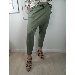 Italy Damen Harems Hose |Freizeit Jogg Pants mit tiefen Schritt | Aladin Sweat mit schrägen Nähten
