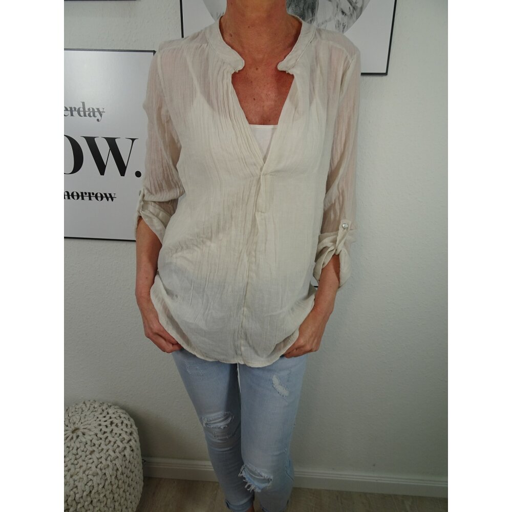 Italy Fashion Damen Bluse Leichtes Halb Transparentes Fischerhemd M italy-fashion-damen-bluse-leichtes-halb-transparentes-fischerhemd-m
