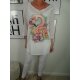 Italy  Fashion lange Damen Bluse| long Tunika mit verschiedenen Prints| Flamingo Fahrrad Strohhut| leichtes Oberteil mit Bindeband in der Taille