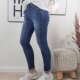 Jewelly Stretch Jeans| im Baggy Boyfriend Schnitt| Damen Hose mit dekorativer Knopfleiste| Perfekter Sitz dark denim-S