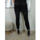 Place du Jour Damen Jeans| lange Jeans Hose aus weichem Sweat Denim| sportive Hose mit offener Knopfleiste XS washed black