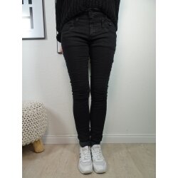 Buena Vista Florida | Damen Jeans Hose in coloured Denim | Stretch Denim Pants mit gedoppelten G&uuml;rtelschlaufen black XS