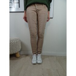 Buena Vista Malibu Damen Jeans Hose in coloured Denim  Stretch Denim Pants mit Knopfleiste stucco XL