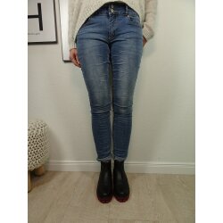 Buena Vista Tummyless Stretch Jeans | Schlankmachende Shaping Denim Hose | Figur formend f&uuml;r alle Gr&ouml;&szlig;en | lange Jeanshose light stone XS