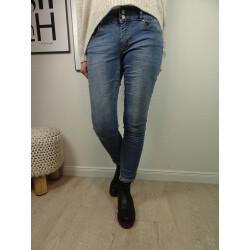 Buena Vista Tummyless Stretch Jeans | Schlankmachende Shaping Denim Hose | Figur formend für alle Größen | lange Jeanshose light stone XL