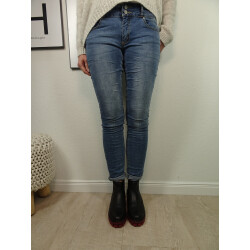 Buena Vista Tummyless Stretch Jeans | Schlankmachende Shaping Denim Hose | Figur formend für alle Größen | lange Jeanshose light stone XL
