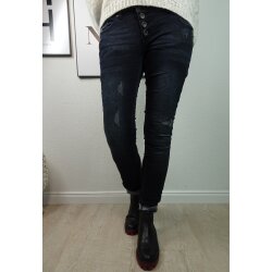 Buena Vista Malibu | Damen Jeans Hose dunkle used Waschung | Stretch Denim Pants Knopfleiste