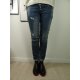 Buena Vista Malibu | Damen Jeans Hose used Waschung | Stretch Denim Pants Knopfleiste destroy blue S
