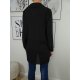 Italy Fashion lange elegante Hemd Bluse aus Viskose Crepe one size schwarz