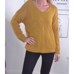 Italy Fashion Strick Pullover Winter Sweater mit V-Ausschnitt