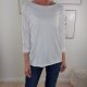 Italy Fashion Langarm Shirt Basic Longsleeve mit Laser Cut Kanten