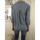 taly Fashion Bluse lockere Tunika mit Roll-up-Ärmeln