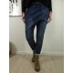 Italy Damen Harems Hose Freizeit Jogging Pants mit tiefem Schritt Aladin Denim Jeans