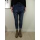 Italy Damen Harems Hose Freizeit Jogging Pants mit tiefem Schritt Aladin Denim Jeans