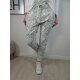 Italy Fashion Damen Sweat Jogging Blumen Hose Schlupfhose mit floralem Print one size lime