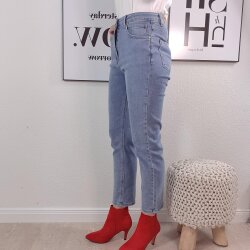 Cropped High Waiste Jeans- Straight Leg
