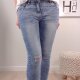 Skinny Jeans Fringe Bottems XL Denim Blue