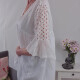 Romantische Boho Sternen Tunika One Size Weiß