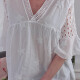 Romantische Boho Sternen Tunika One Size Weiß