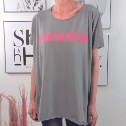 Maxi Shirt FREU(N)DE- Vokuhila Schnitt
