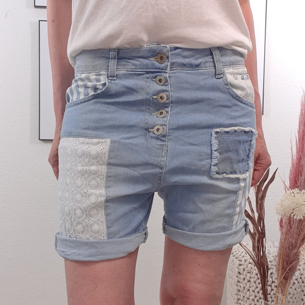 Jeans Shorts Mit Spitze