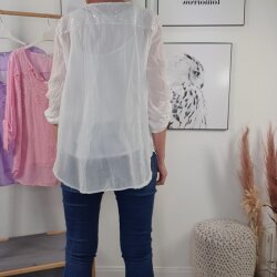 Embroidery Blusenshirt mit Pailletten und passendem Top